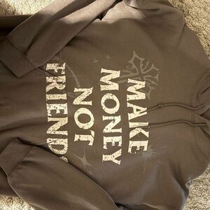 MAKE MONEY NOT FRIENDS Gray Hoodie
